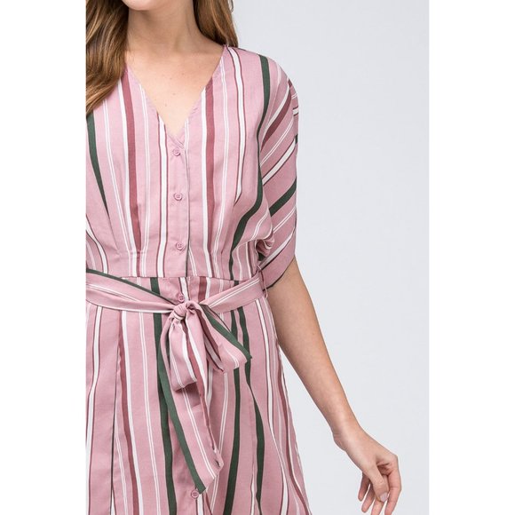 entro Striped Shirtdress, Pink - Picture 5 of 6